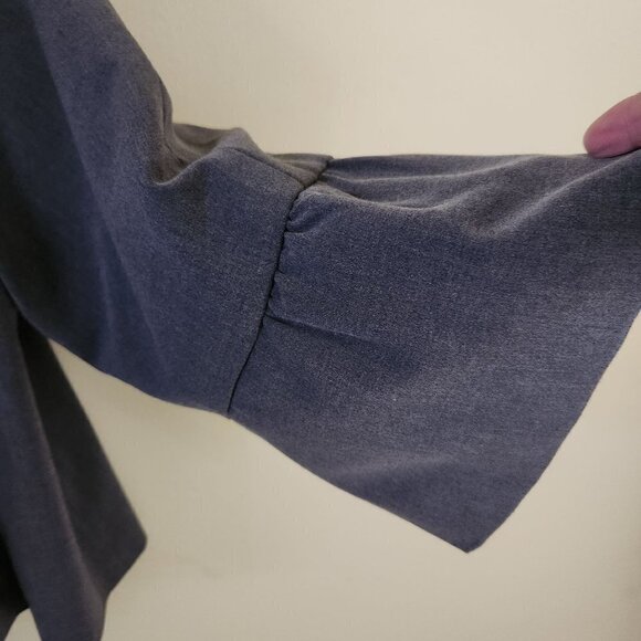 AGB Gray Flutter Sleeve Large Button Jacket Size 16 - Picture 3 of 6